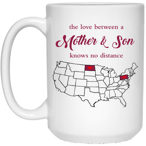 North Dakota Pennylvania The Love Between Mother And Son Mug - Mug Teezalo