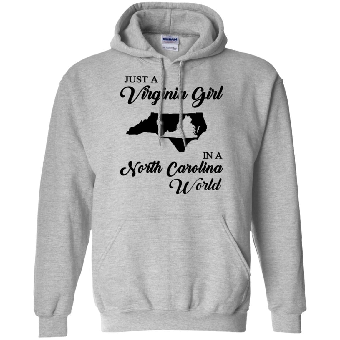 Just A Virginia Girl In A North Carolina World T-Shirt - T-shirt Teezalo