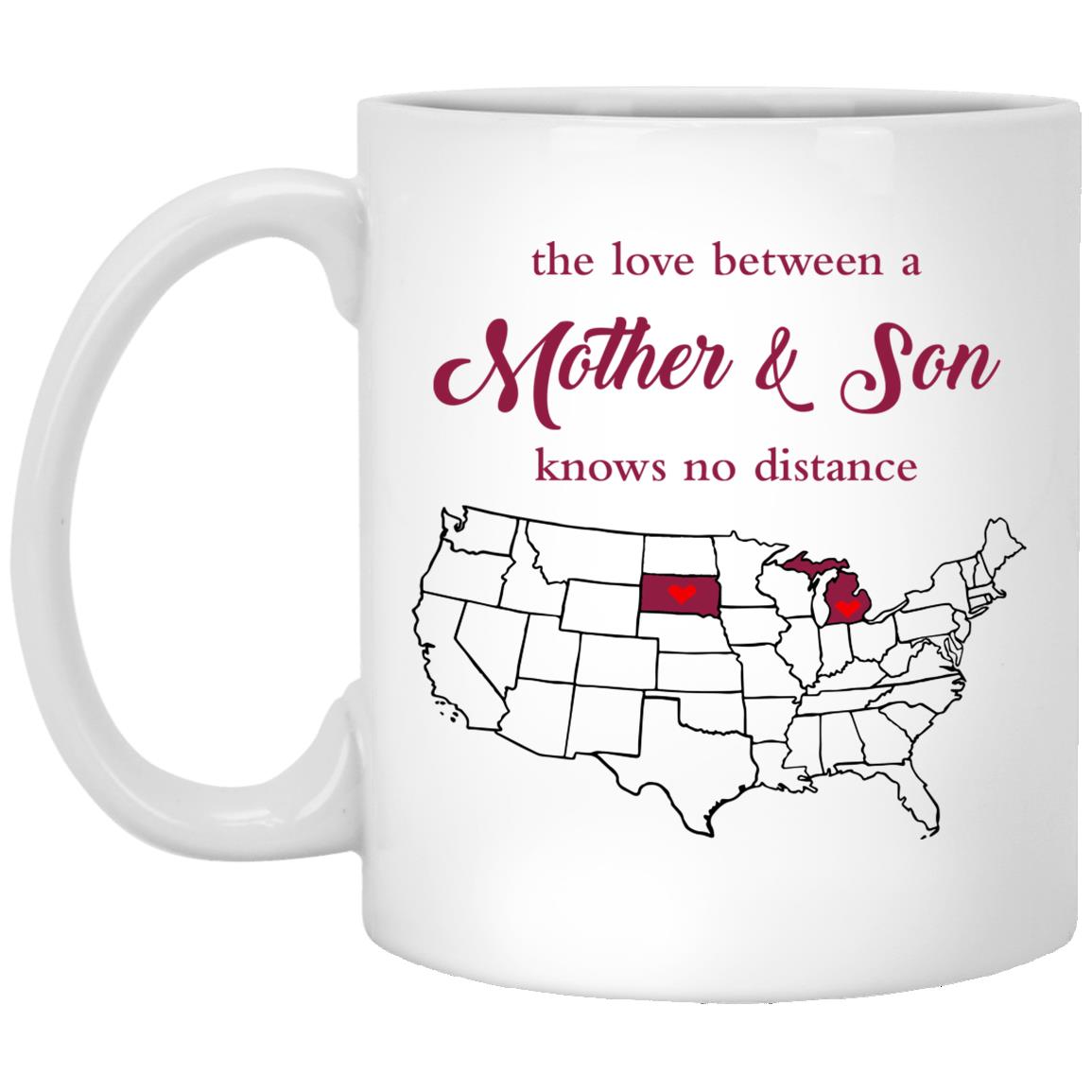 Michigan South Dakota	The Love Between Mother And Son Mug - Mug Teezalo