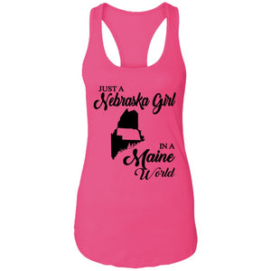 Just A Nebraska Girl In A Maine World T-Shirt - T-shirt Teezalo