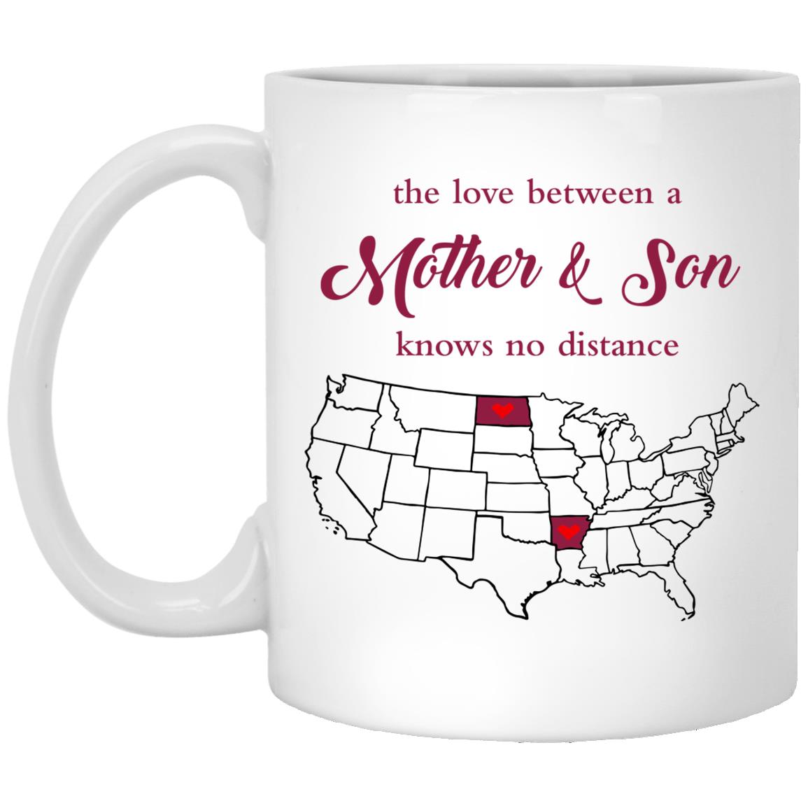 North Dakota Arkansas The Love Between Mother And Son Mug - Mug Teezalo