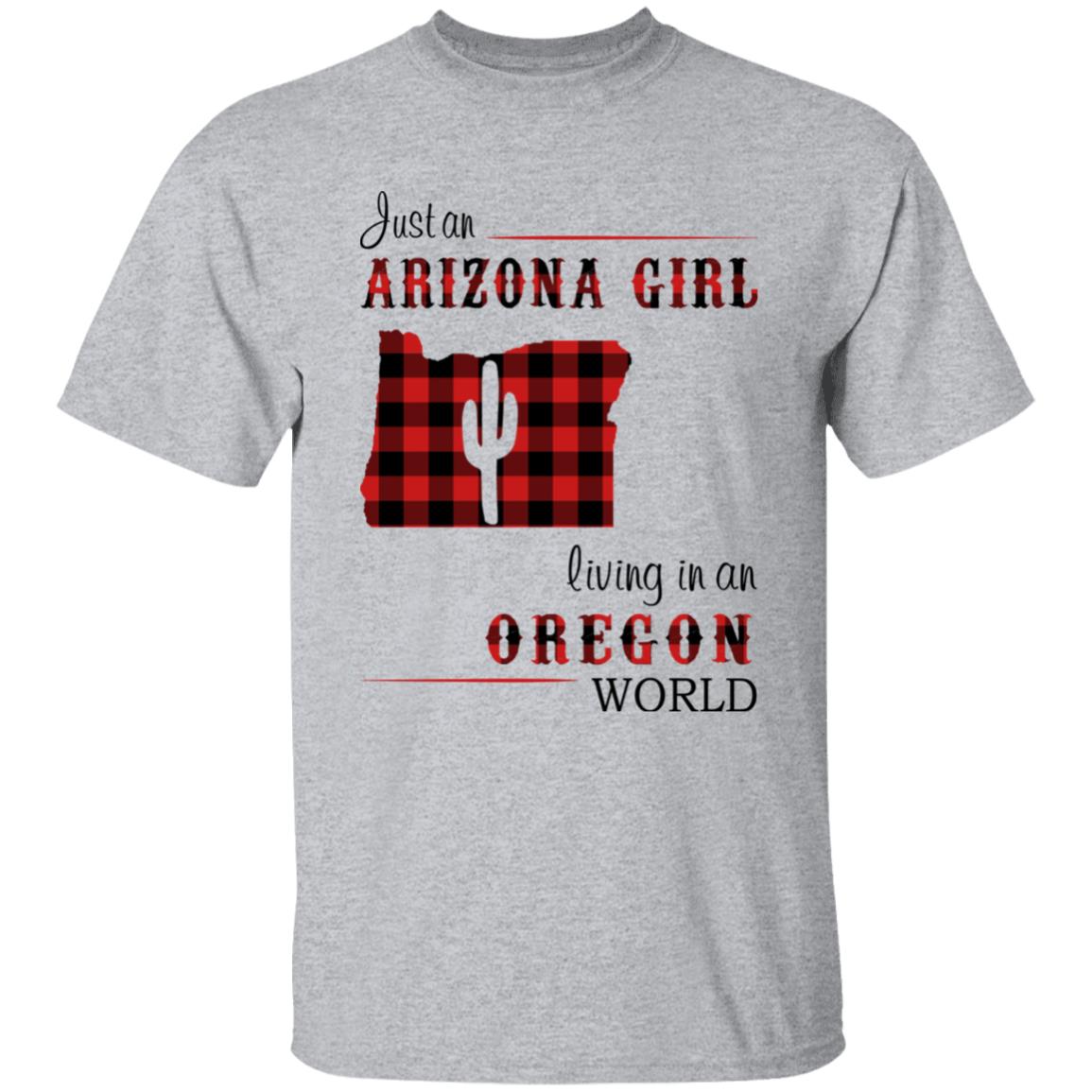 Just An Arizona Girl Living In An Oregon World T-shirt - T-shirt Born Live Plaid Red Teezalo