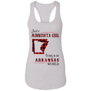 Just A Minnesota Girl Living In An Arkansas World T Shirt - T-shirt Teezalo