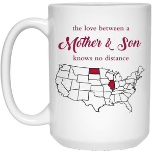 North Dakota Illinois The Love Between Mother And Son Mug - Mug Teezalo