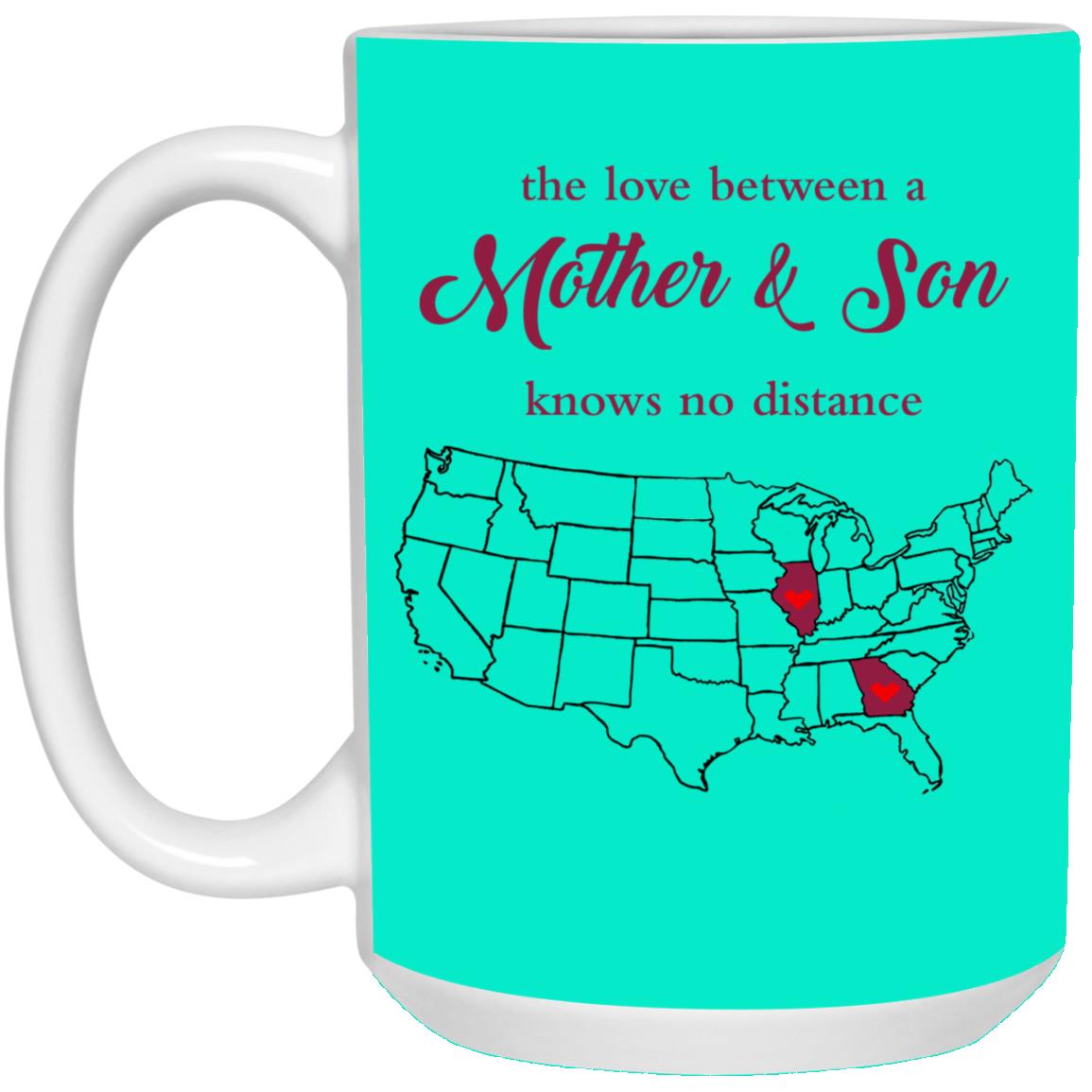 Illinois Georgia The Love Between Mother And Son Mug - Mug Teezalo