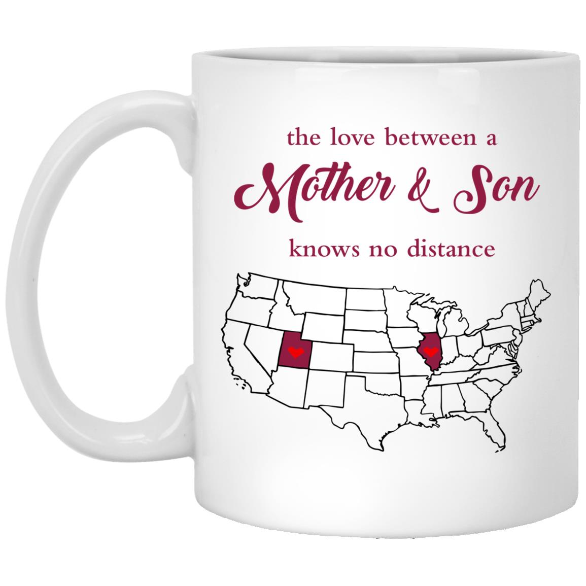 Illinois Utah The Love Between Mother And Son Mug - Mug Teezalo
