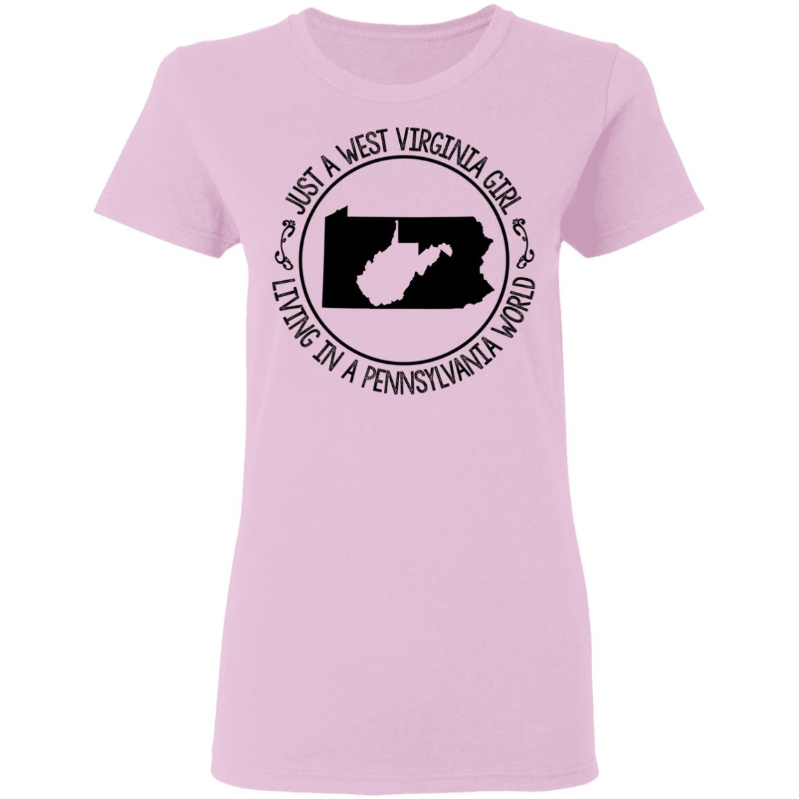 Just A West Virginia Girl Living In A Pennsylvania World Hoodie - Hoodie Teezalo