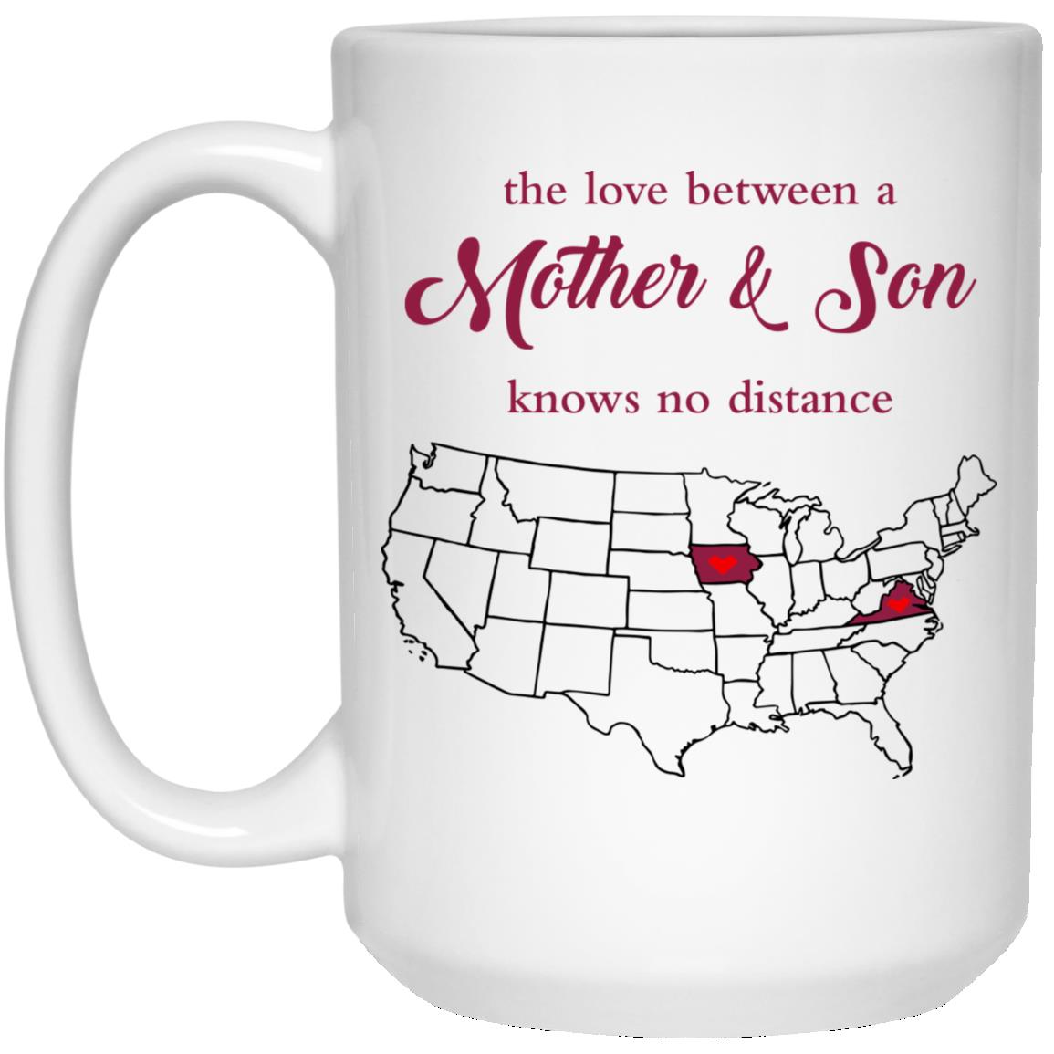 Iowa Virginia The Love Between Mother And Son Mug - Mug Teezalo