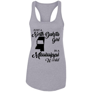 Just A North Dakota Girl In A Mississippi World T Shirt - T-shirt Teezalo