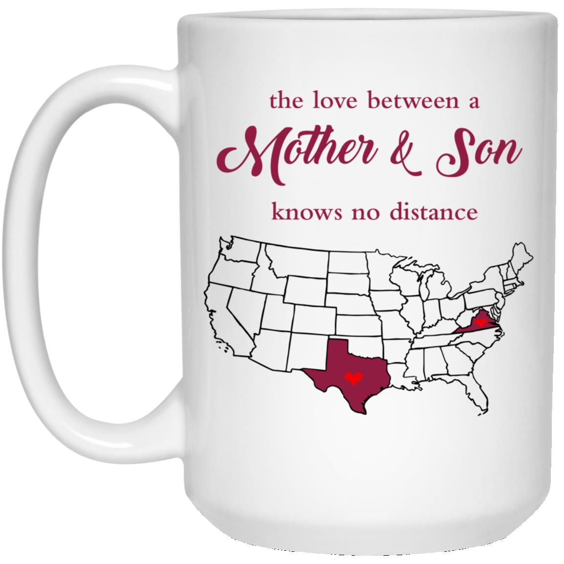 Virginia Texas The Love Between Mother And Son Mug - Mug Teezalo