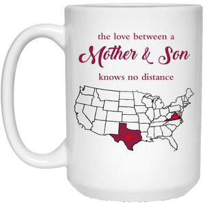 Virginia Texas The Love Between Mother And Son Mug - Mug Teezalo