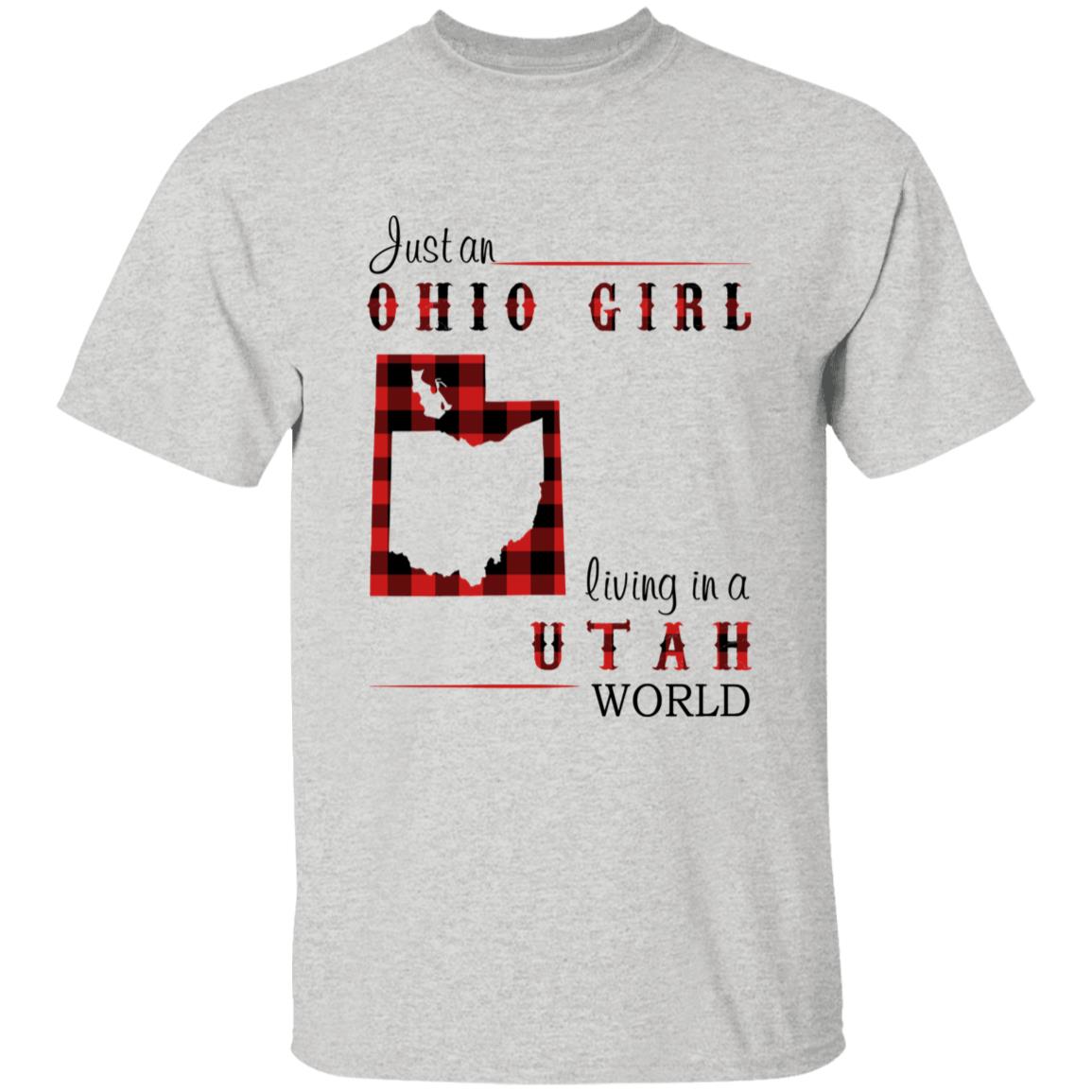 Just An Ohio Girl Living In A Utah World T-shirt - T-shirt Born Live Plaid Red Teezalo