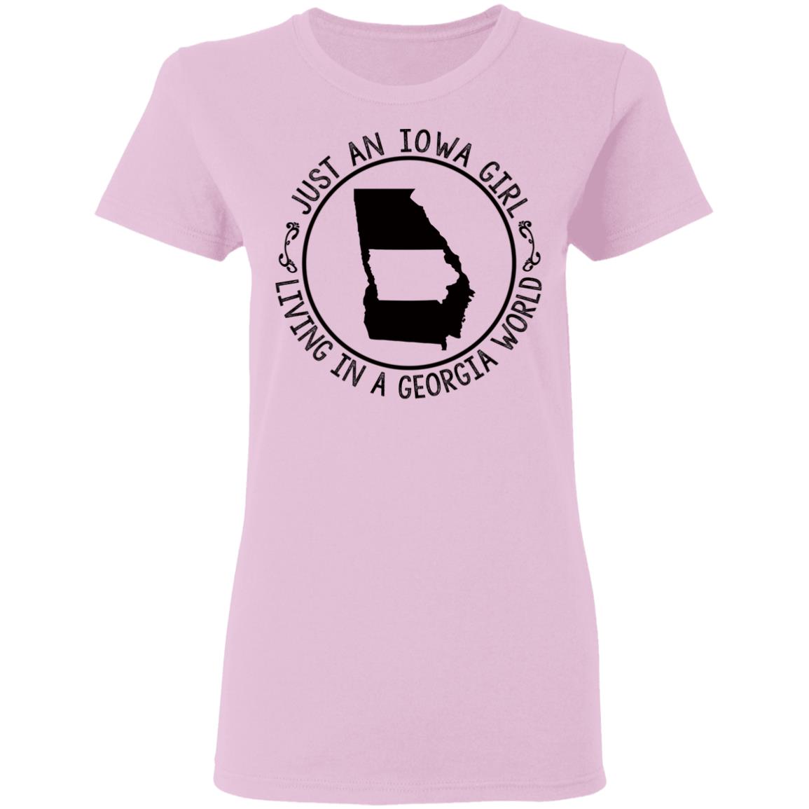 Just An Iowa Girl Living In A Georgia World Hoodie - Hoodie Teezalo