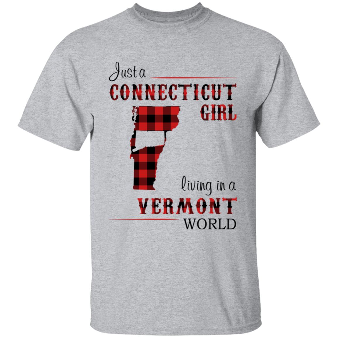 Just A Connecticut Girl Living In A Vermont World T-shirt - T-shirt Born Live Plaid Red Teezalo