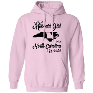 Just A Missouri Girl In A North Carolina World T Shirt - T-shirt Teezalo