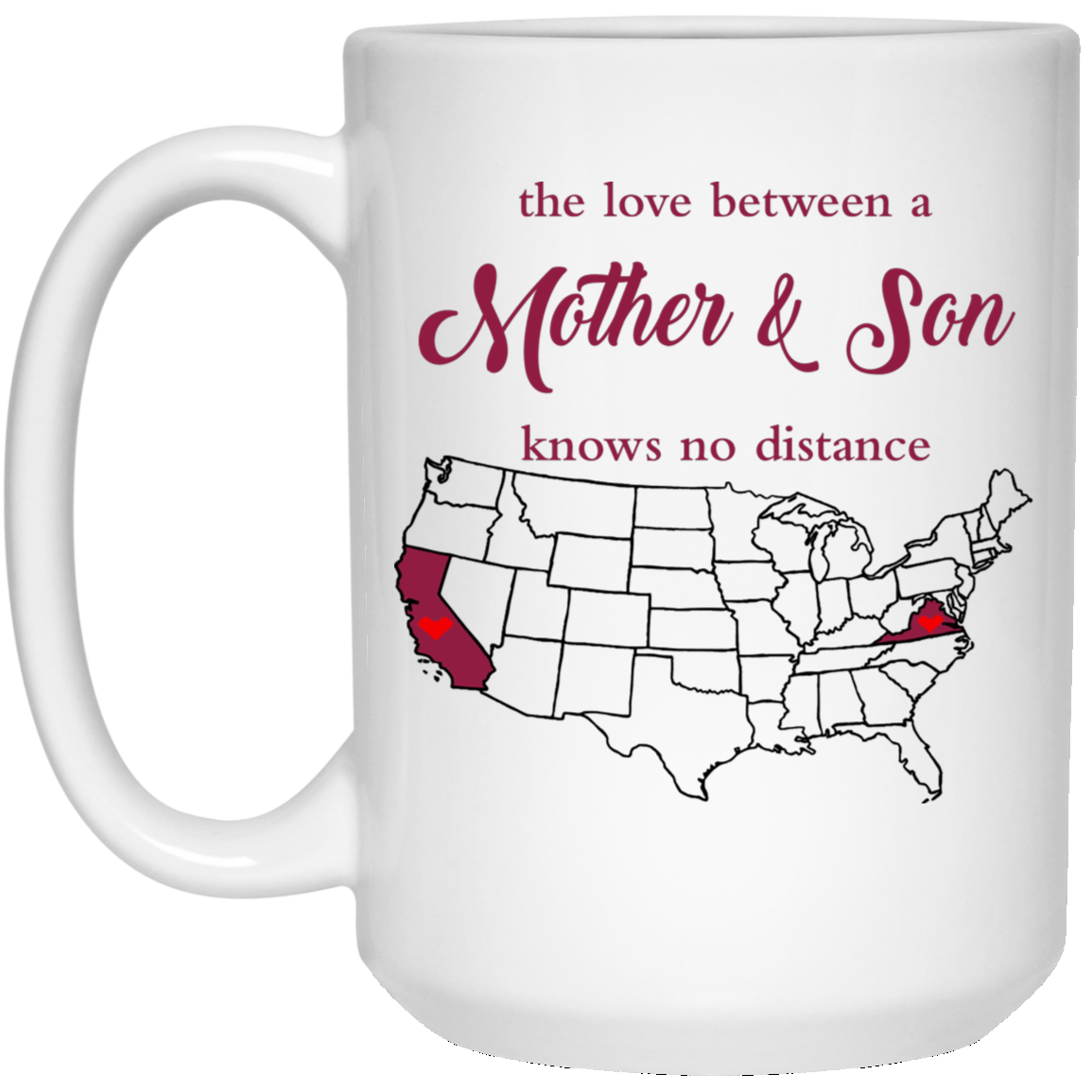 Virginia California The Love Mother And Son Mug - Mug Teezalo