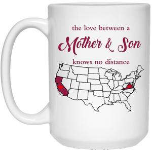 Virginia California The Love Mother And Son Mug - Mug Teezalo