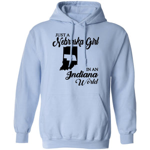 Just A Nebraska Girl In An Indiana World T-Shirt - T-shirt Teezalo