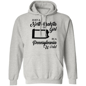 Just A North Dakota Girl In A Pennsylvania World T Shirt - T-shirt Teezalo