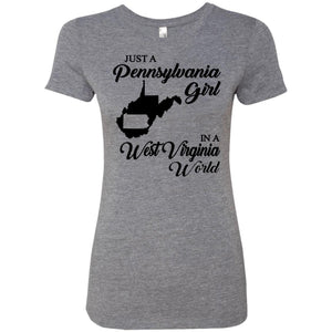 Just A Pennsylvania Girl In A West Virginia World T-Shirt - T-shirt Teezalo