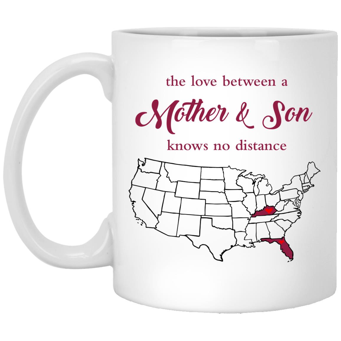 Florida Kentucky The Love Between Mother And Son Mug - Mug Teezalo