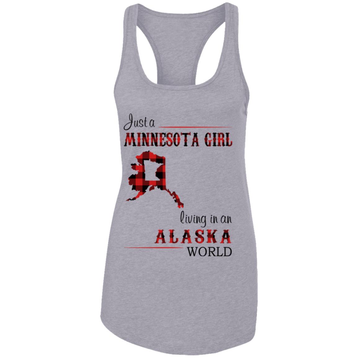 Just A Minnesota Girl Living In An Alaska World T Shirt - T-shirt Teezalo