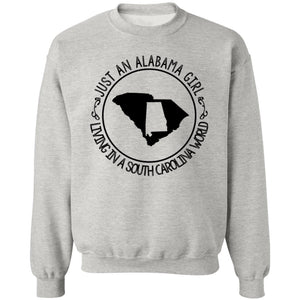 Alabama Girl Living In South Carolina World T-Shirt - T-shirt Teezalo