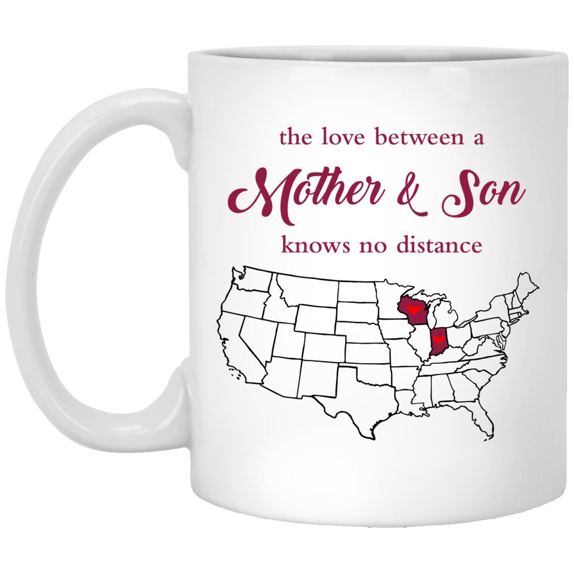 Wisconsin Indiana The Love Between Mother And Son Mug - Mug Teezalo