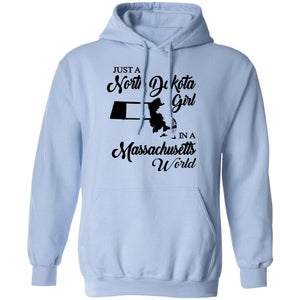 Just A North Dakota Girl In A Massachusetts World T Shirt - T-shirt Teezalo