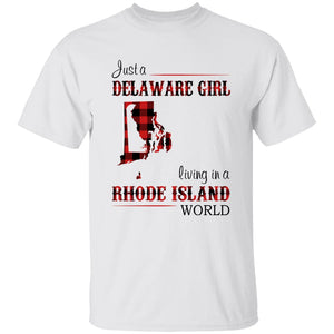 Just A Delaware Girl Living In A Rhode Island Girl T-shirt - T-shirt Born Live Plaid Red Teezalo