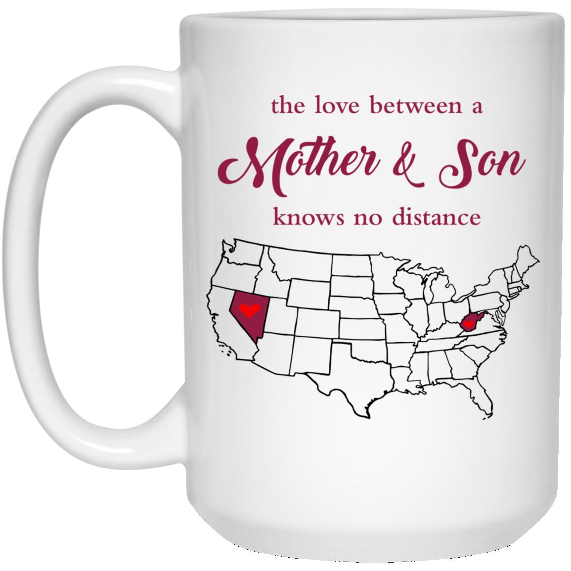 West Virginia Nevada The Love Between Mother And Son Mug - Mug Teezalo