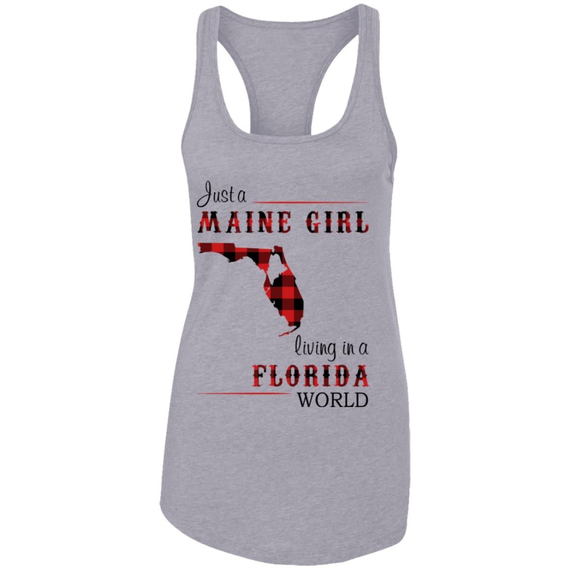 Just A Maine Girl Living In A Florida World T-Shirt - T-shirt Teezalo