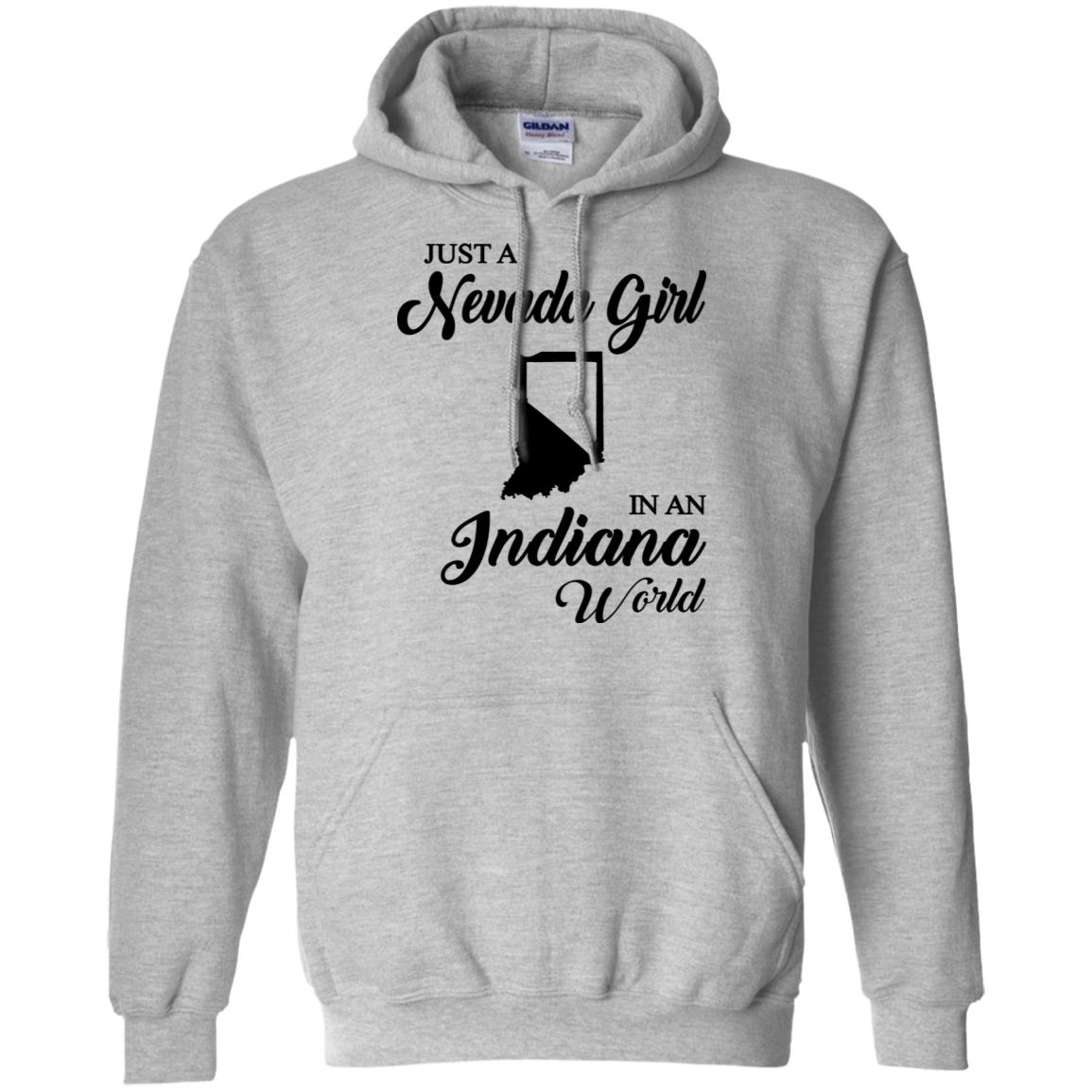 Just A Nevada Girl In An Indiana World T-Shirt - T-shirt Teezalo
