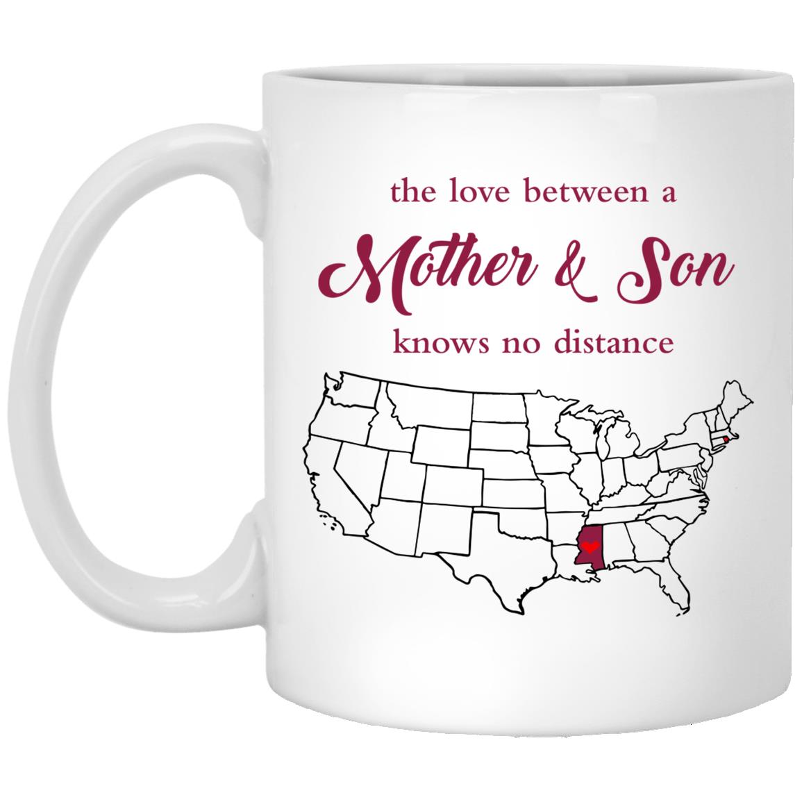 Mississippi Rhode Island The Love Between Mother And Son Mug - Mug Teezalo