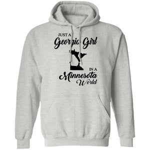 Just A Georgia Girl In A Minnesota World T-Shirt - T-Shirt Teezalo