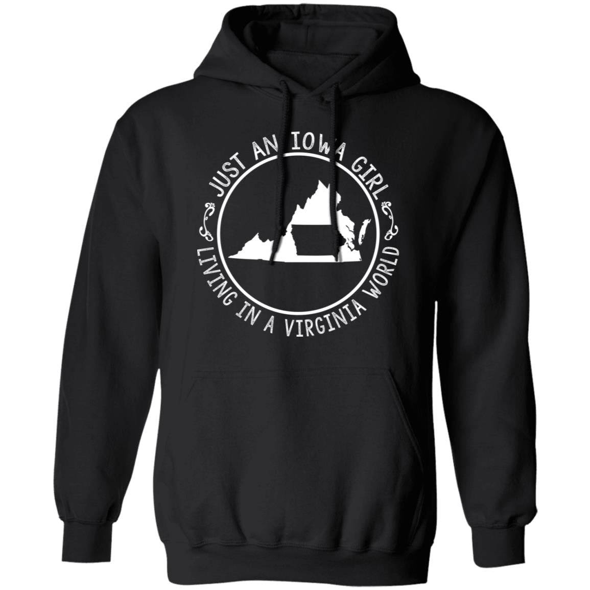 Just An Iowa Girl Living In A Virginia World T- Shirt - T-shirt Teezalo