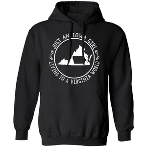 Just An Iowa Girl Living In A Virginia World T- Shirt - T-shirt Teezalo