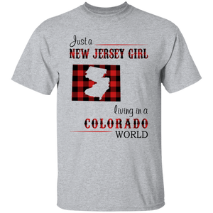 Just A New Jersey Girl Living In A Colorado World T-Shirt - T-shirt Teezalo