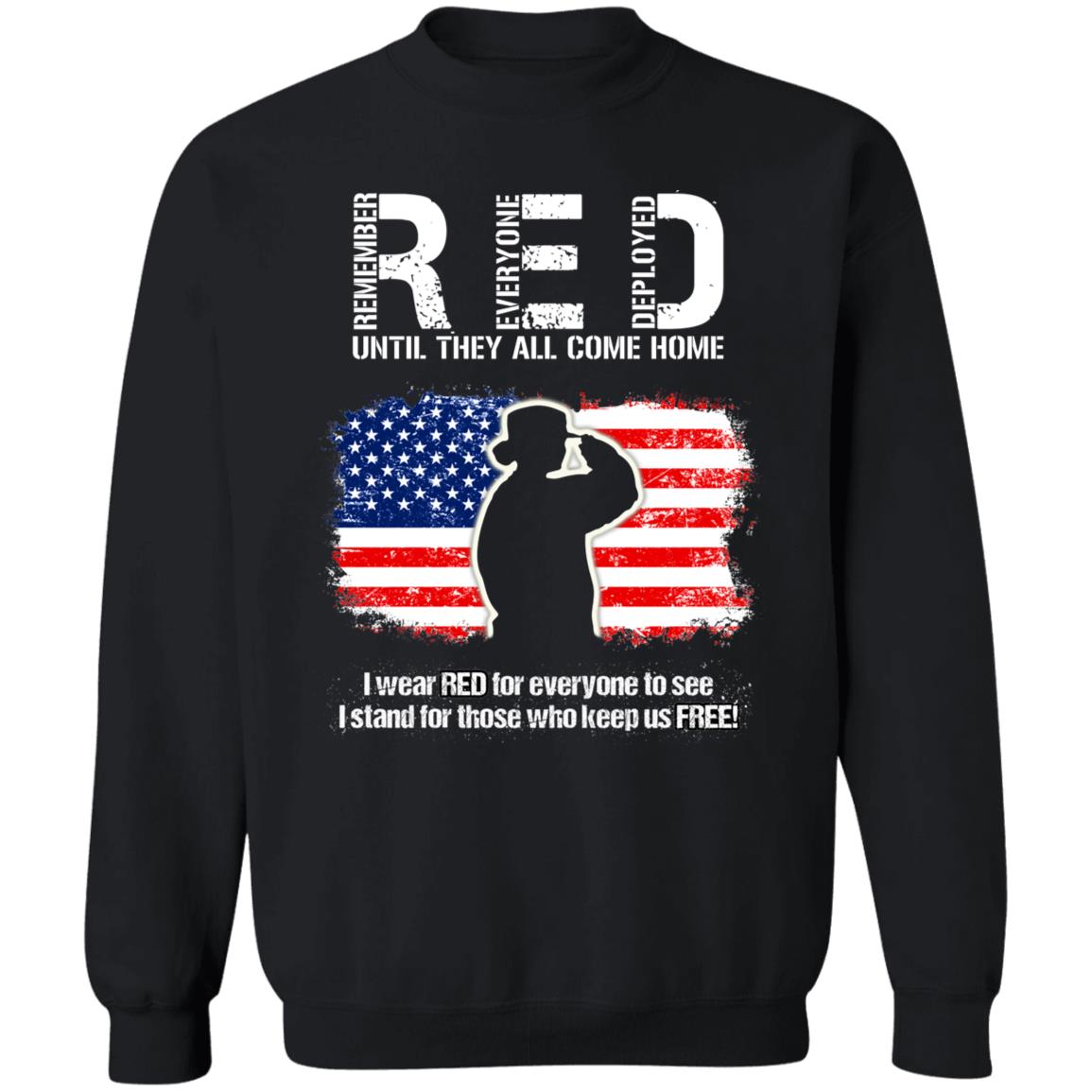 Patriotic Female Veteran Shirt Red Remember Everyone Deployed - T-shirt Veteran Teezalo