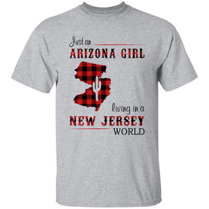 Just An Arizona Girl Living In A New Jersey World T-shirt - T-shirt Born Live Plaid Red Teezalo