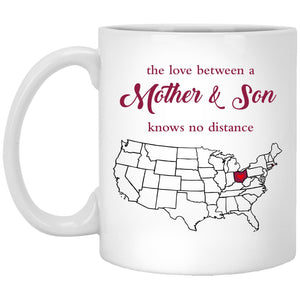 Rhode Island Ohio The Love Between Mother And Son Mug - Mug Teezalo