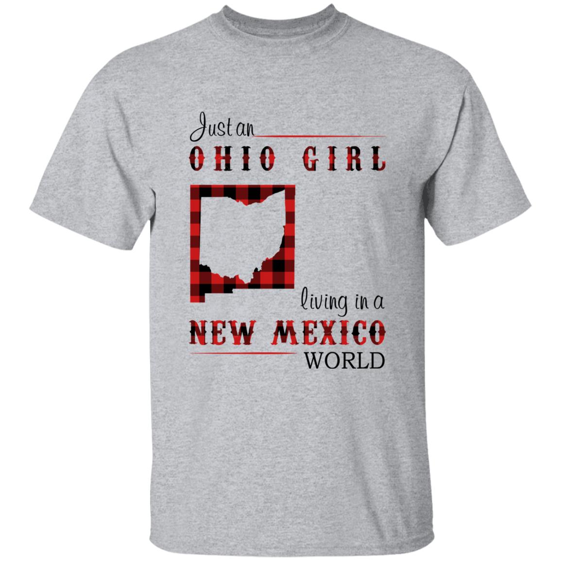 Just An Ohio Girl Living In A New Mexico World T-shirt - T-shirt Born Live Plaid Red Teezalo