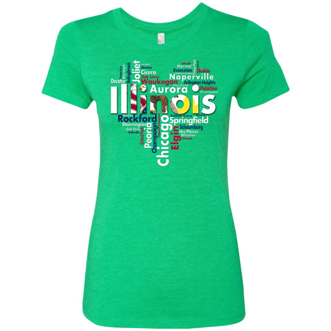 Illinois City Heart T-shirt - T-shirt Teezalo