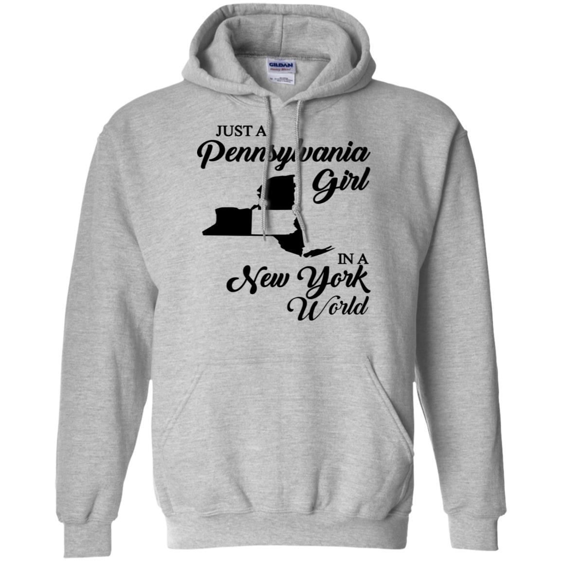 Just A Pennsylvania Girl In A New York World T-Shirt - T-shirt Teezalo