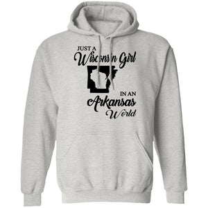 Just A Wisconsin Girl In An Arkansas World T-shirt - T-shirt Teezalo