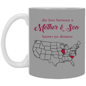Illinois South Carolina The Love Between Mother And Son Mug - Mug Teezalo