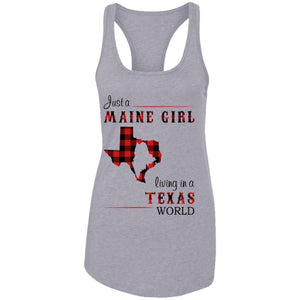 Just A Maine Girl Living In A Texas World T-Shirt - T-shirt Teezalo