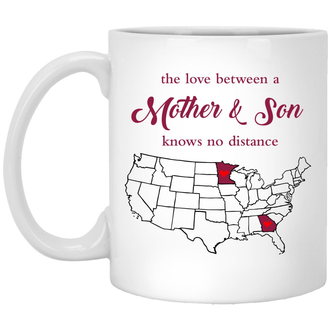 Minnesota Georgia The Love Between Mother And Son Mug - Mug Teezalo