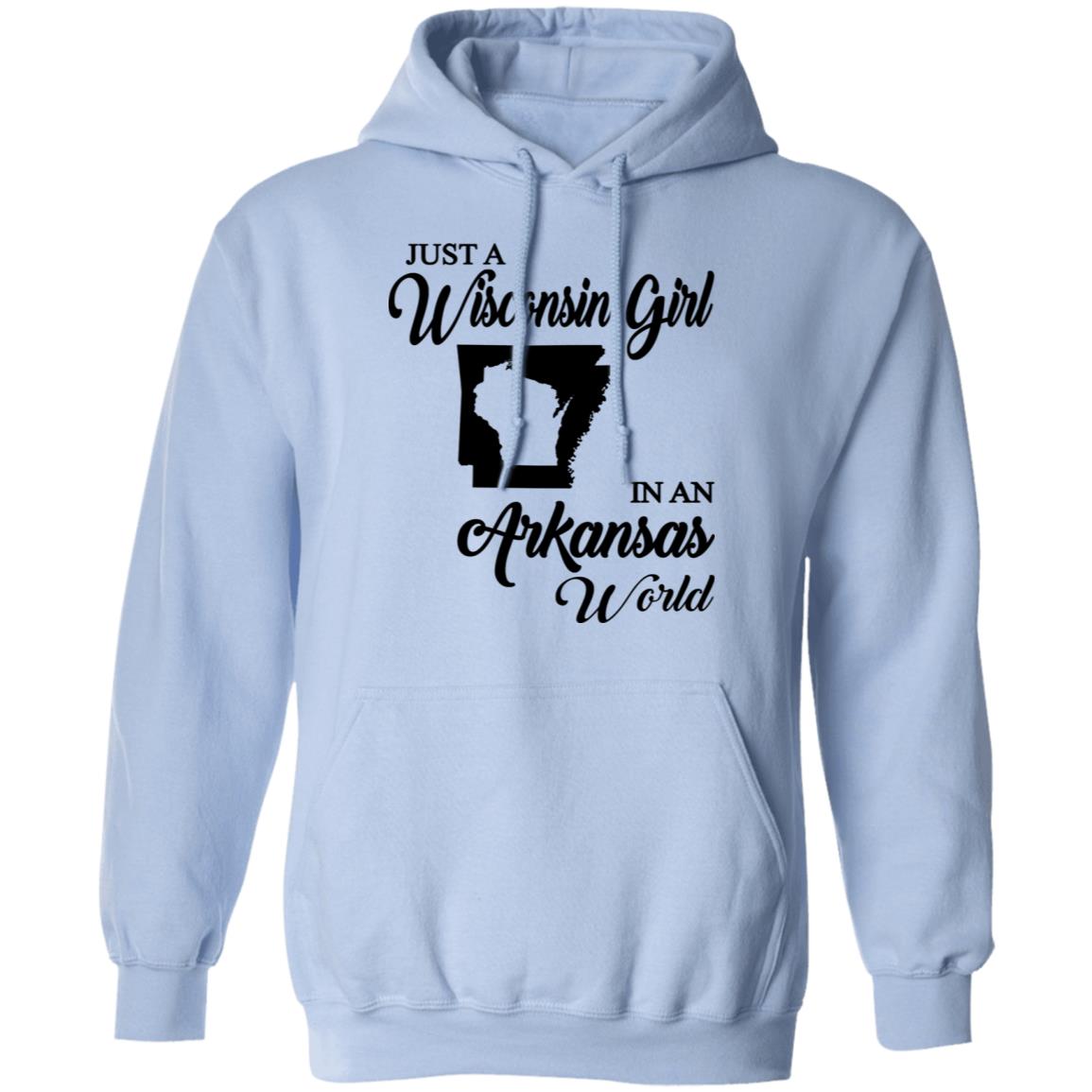 Just A Wisconsin Girl In An Arkansas World T-shirt - T-shirt Teezalo