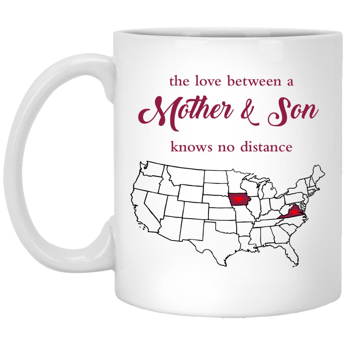 Virginia Iowa The Love Between Mother And Son Mug - Mug Teezalo
